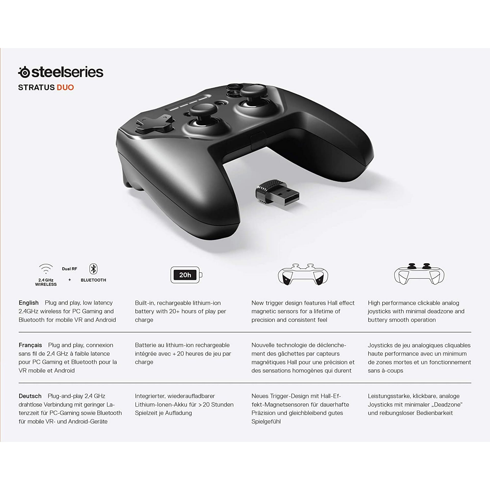 SteelSeries Stratus Duo Wireless Gaming Controller SteelSeries Stratus Duo Wireless Gaming Controller
